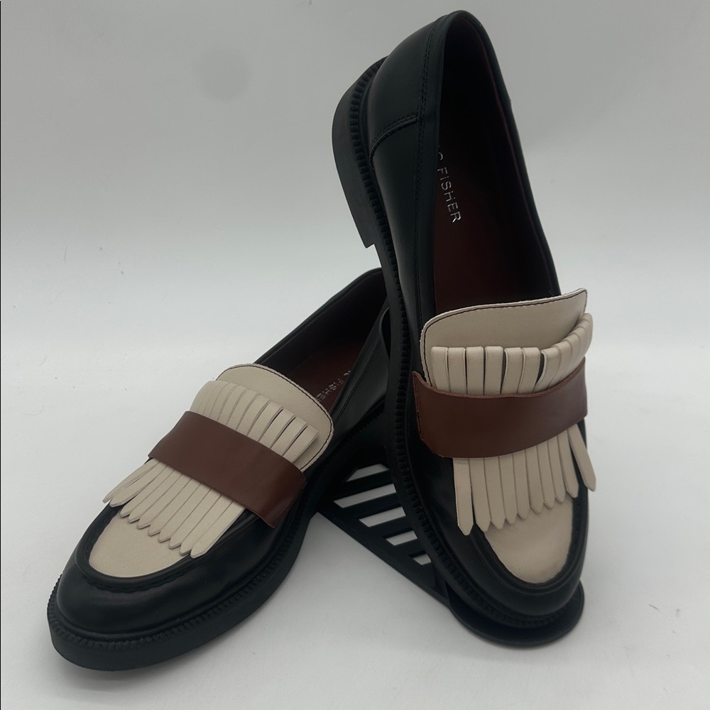 Marc Fisher Black Brown Creme MFCalixy Loafers Women’s Size 9.5M - Picture 3 of 16